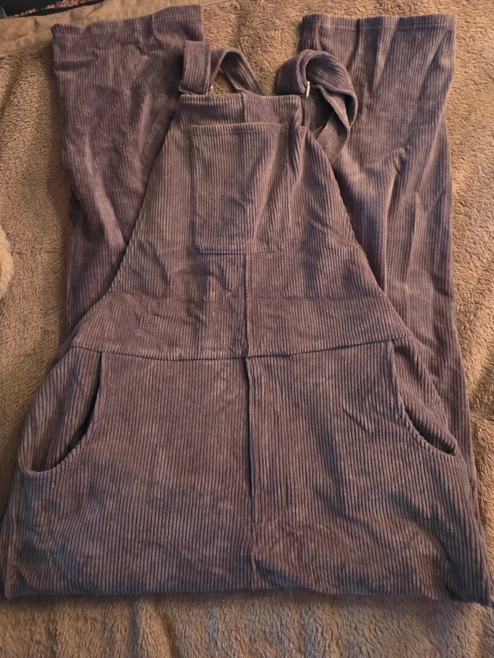 Corduroy Wide-Leg Swoveralls in Dusty Grey Size Large